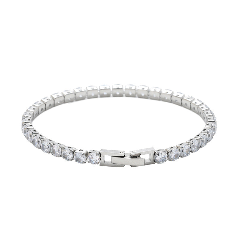 Titanium Steel CZ Tennis Bracelet