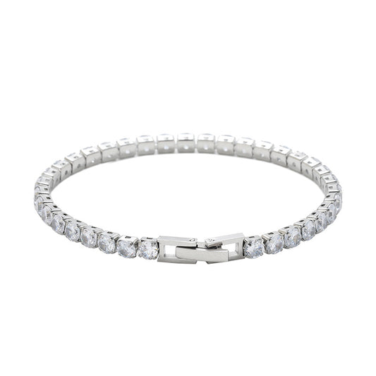 Titanium Steel CZ Tennis Bracelet