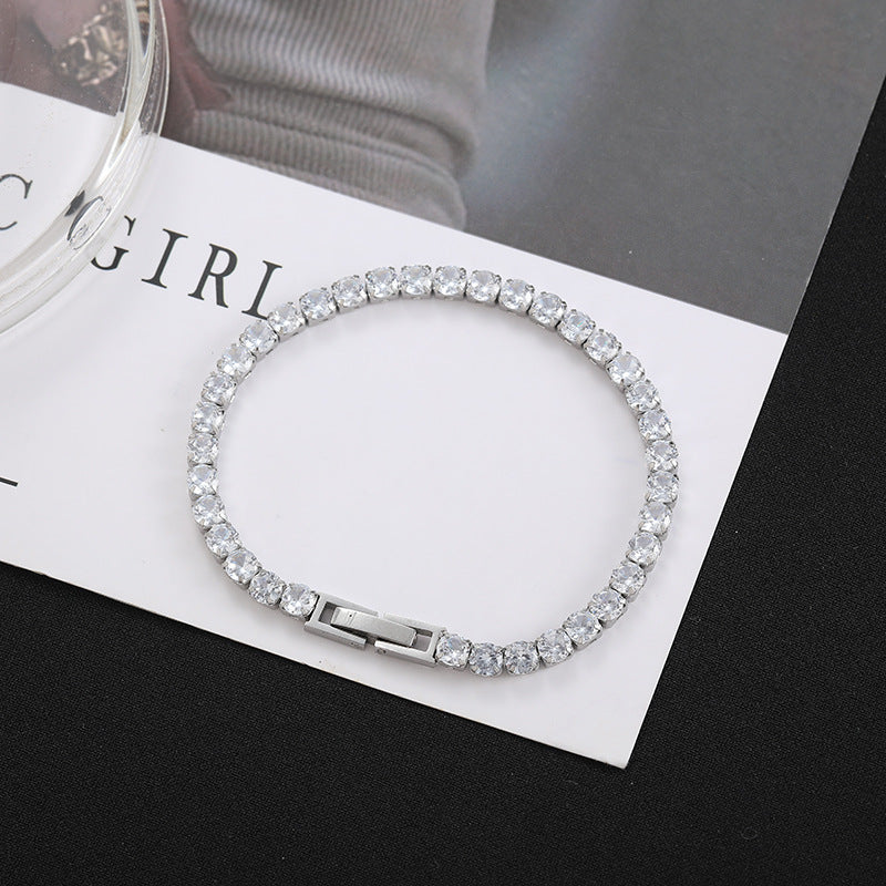 Titanium Steel CZ Tennis Bracelet