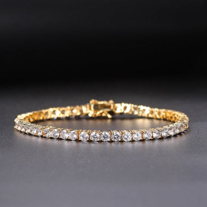 Gold Tone CZ Tennis Bracelet