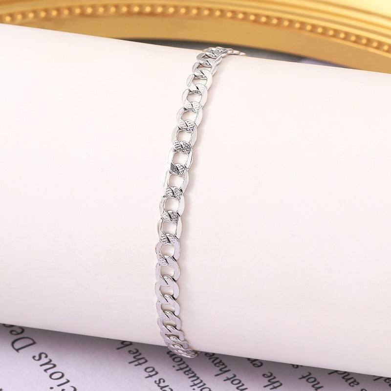 Silver Plated Curb Chain Bracelet