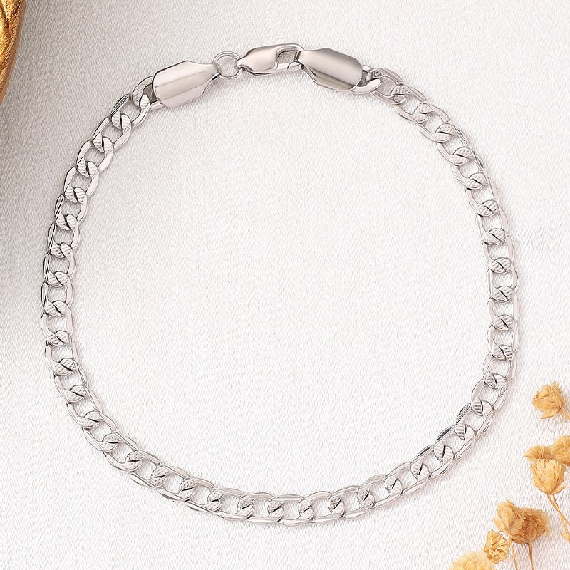 Silver Plated Curb Chain Bracelet