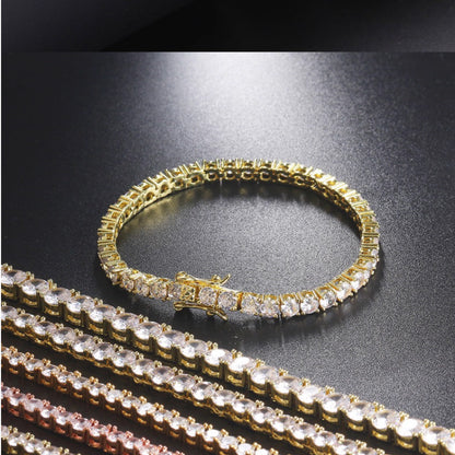 Gold Tone CZ Tennis Bracelet