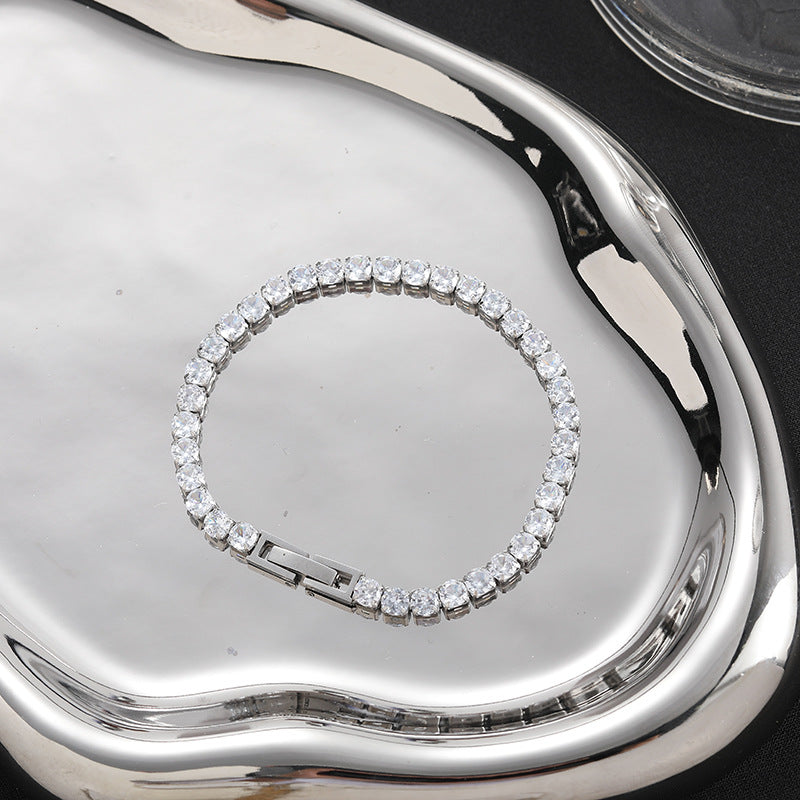 Titanium Steel CZ Tennis Bracelet